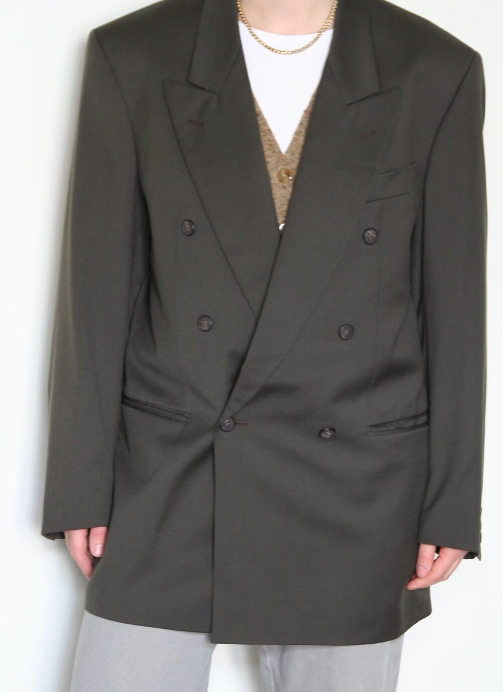 Vintage Double Breasted Blazer with Peak Lapels — VETER VINTAGE